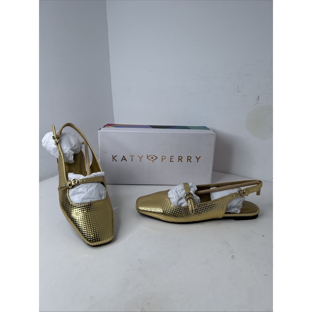 Katy Perry Women's The Evie Mary Jane Sling Back Gold Sz 6.5M
